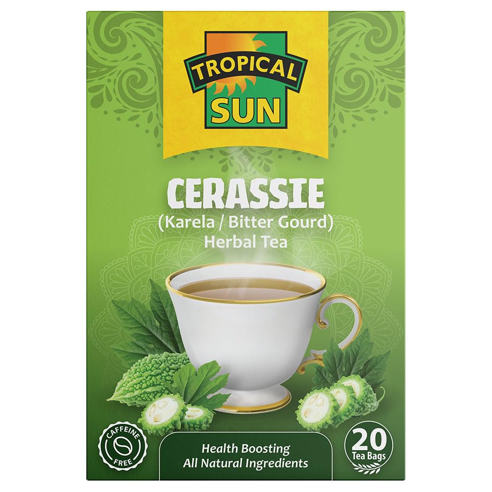 Tropical Sun Cerassie Herbal Tea - Caffeine Free, Promotes Relaxation | 20 Count Teabags (Pack of 6) 1