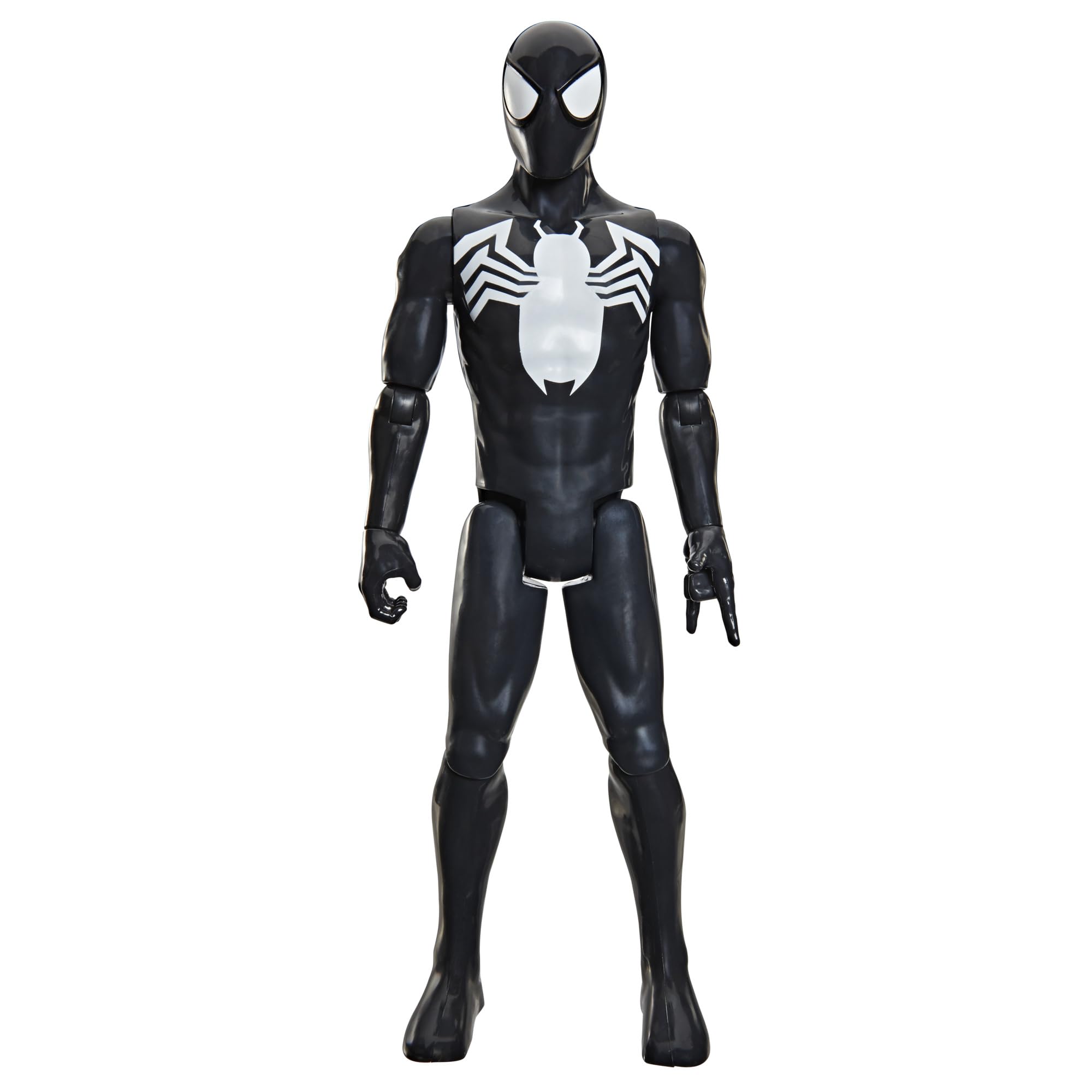 SPIDER-MAN Titan Series Black Suit Spider-Man Action Figure - 30-cm Scale | 11 Points of Articulation 1