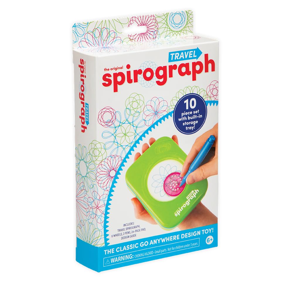 Spirograph Travel Design Set for Ages 5+ | Portable Art Kit with 6 Wheels and 2 Pens 1
