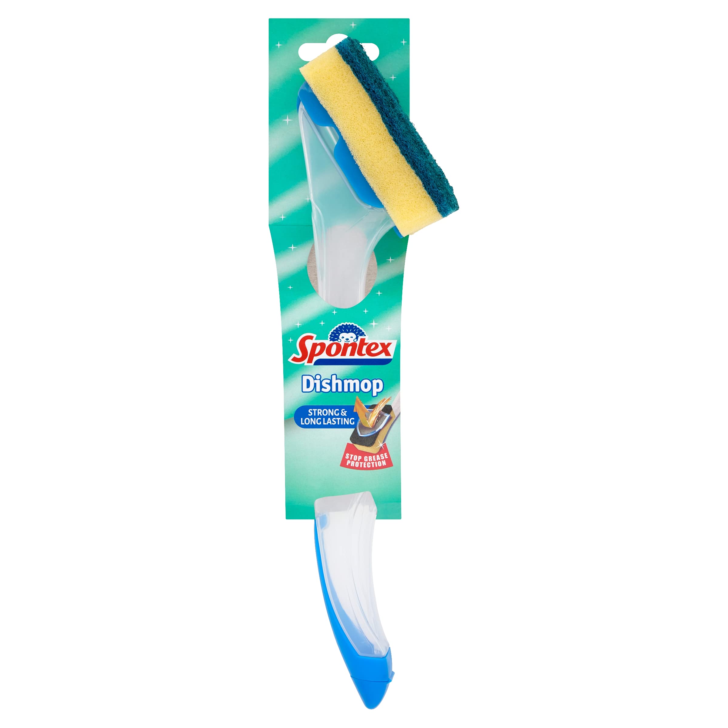 Spontex Refillable Dishmop Washing Up Brush for Dishes | Anti-Grease | Blue 1