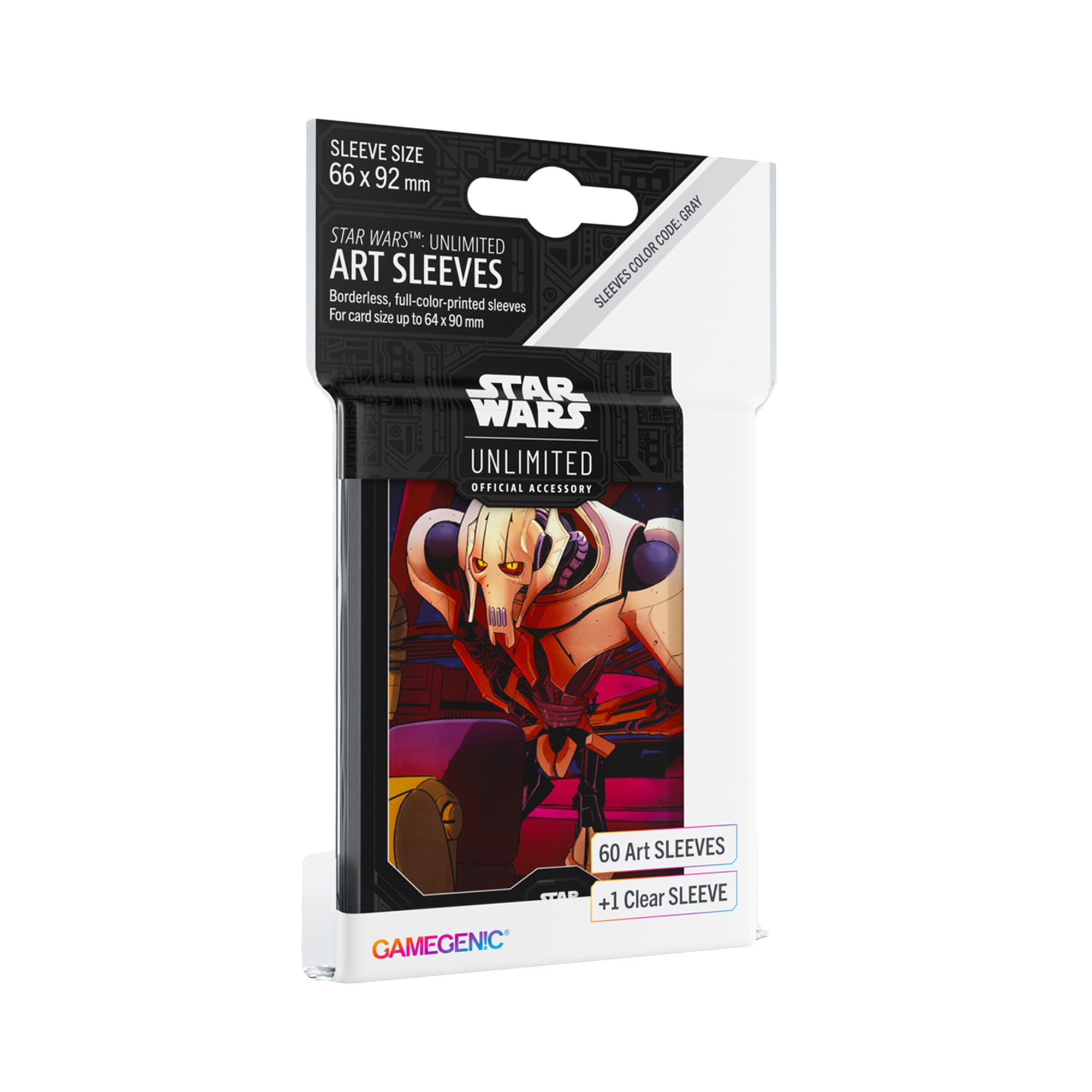 Gamegenic Star Wars Unlimited General Grievous Art Sleeves (60 Count) | 66x92mm | Acid-Free
