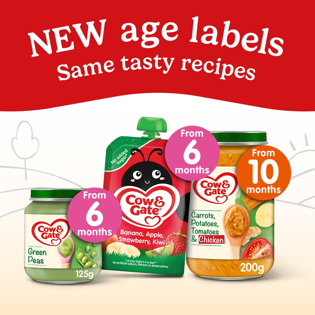 Cow & Gate Pear Carrot Prune Beetroot Baby Food Pouch - 6x100g, Suitable from 4 Months