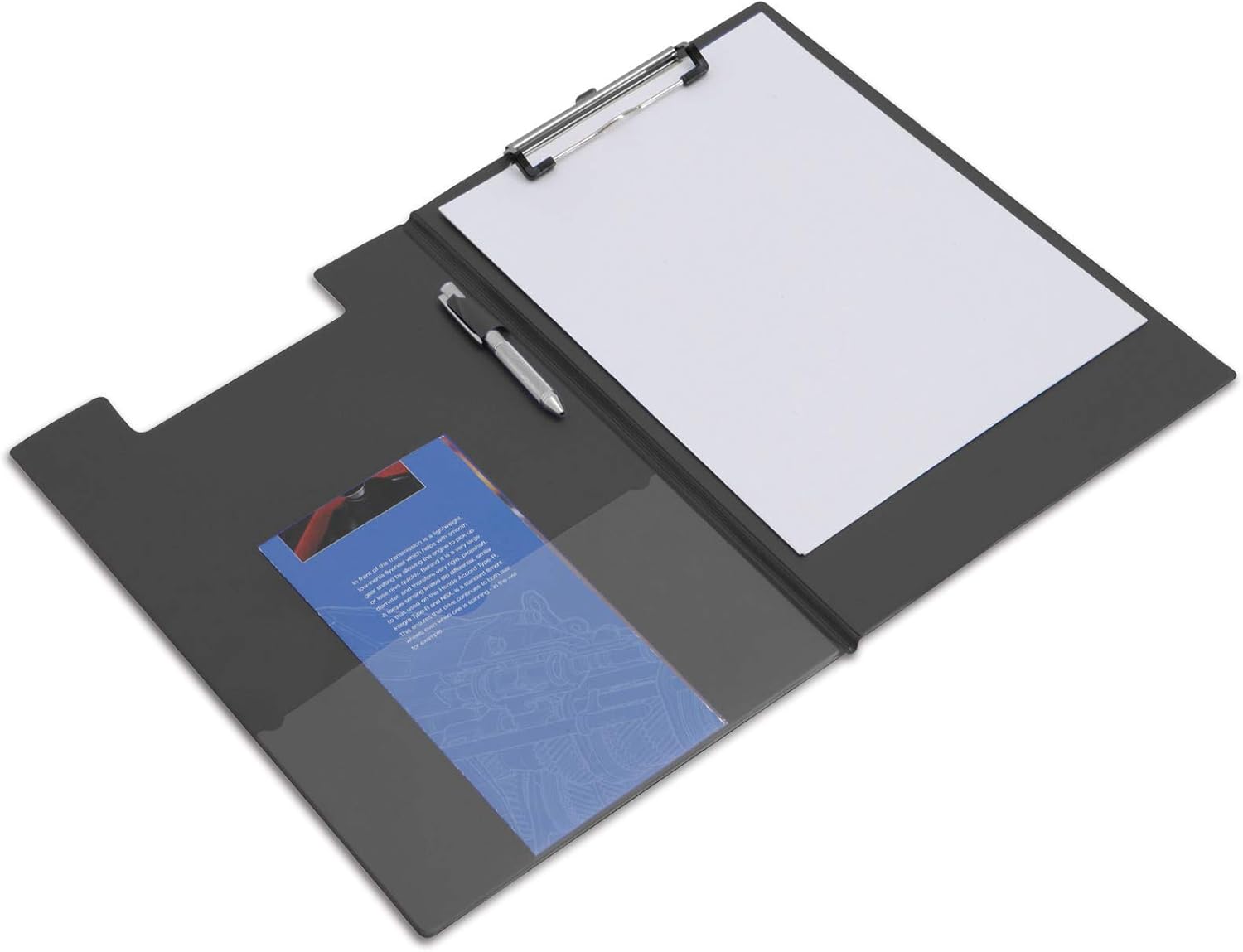 Rapesco VFDCB0B3 A4+ Foldover Clipboard with Film Pocket - Black