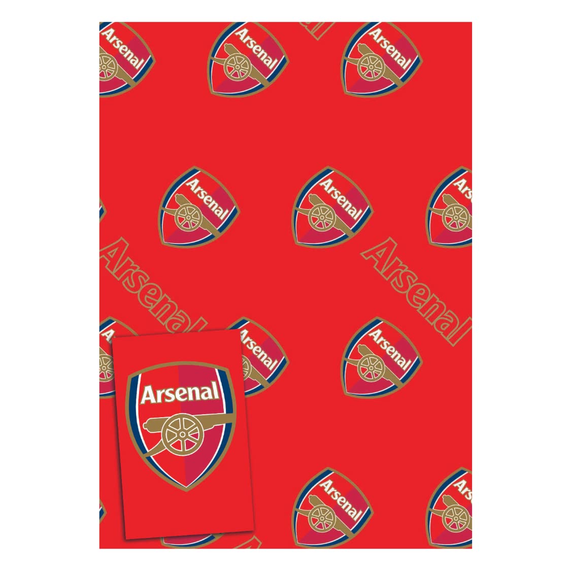 Danilo Promotions LTD Arsenal FC Wrapping Paper - 6 Sheets & 6 Tags | 70cm x 50cm Sheet Size