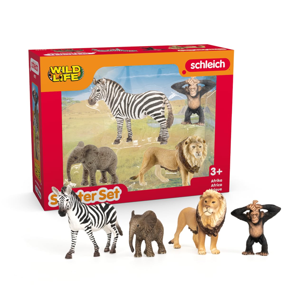 Schleich Wild Life 'Africa' Starter Set 42721 | 4 Piece Miniature Figure Set | Ages 3+