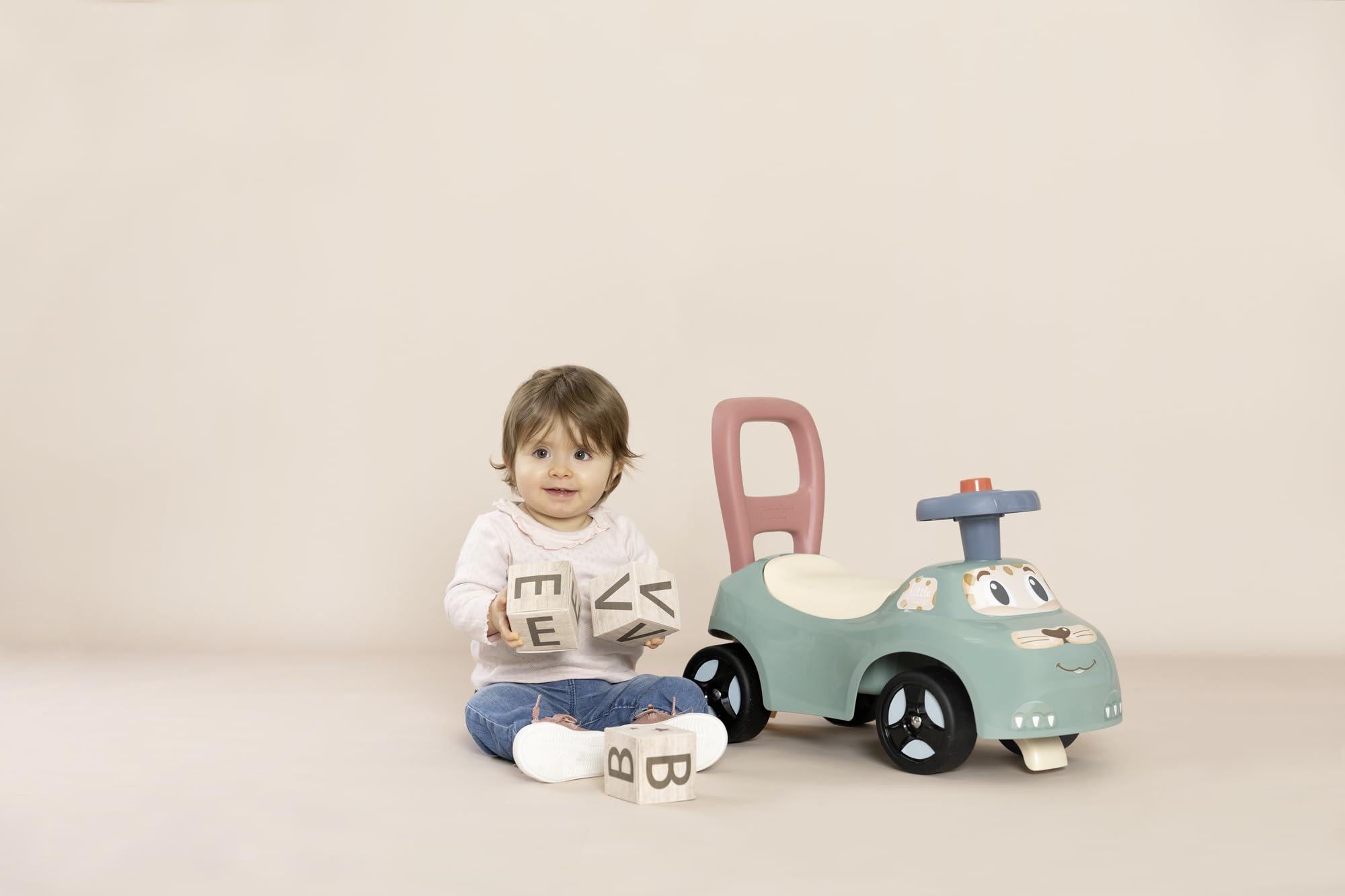 Smoby Little Auto Ride-On - Ergonomic Design with Toy Box & Horn for Toddlers 6