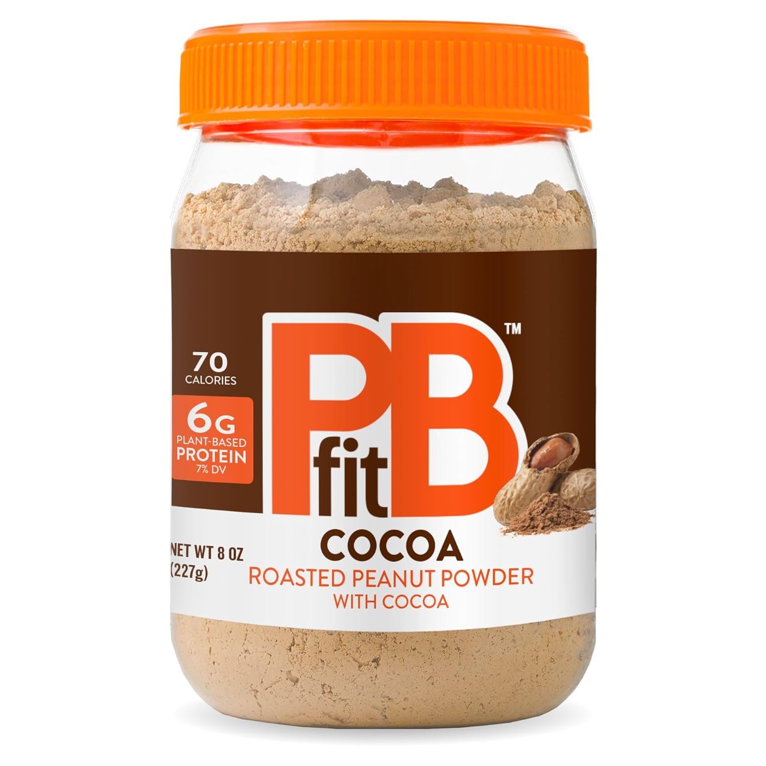 BetterBody Foods PBfit Chocolate Peanut Butter Powder - 88% Less Fat, 5g Protein, 225g