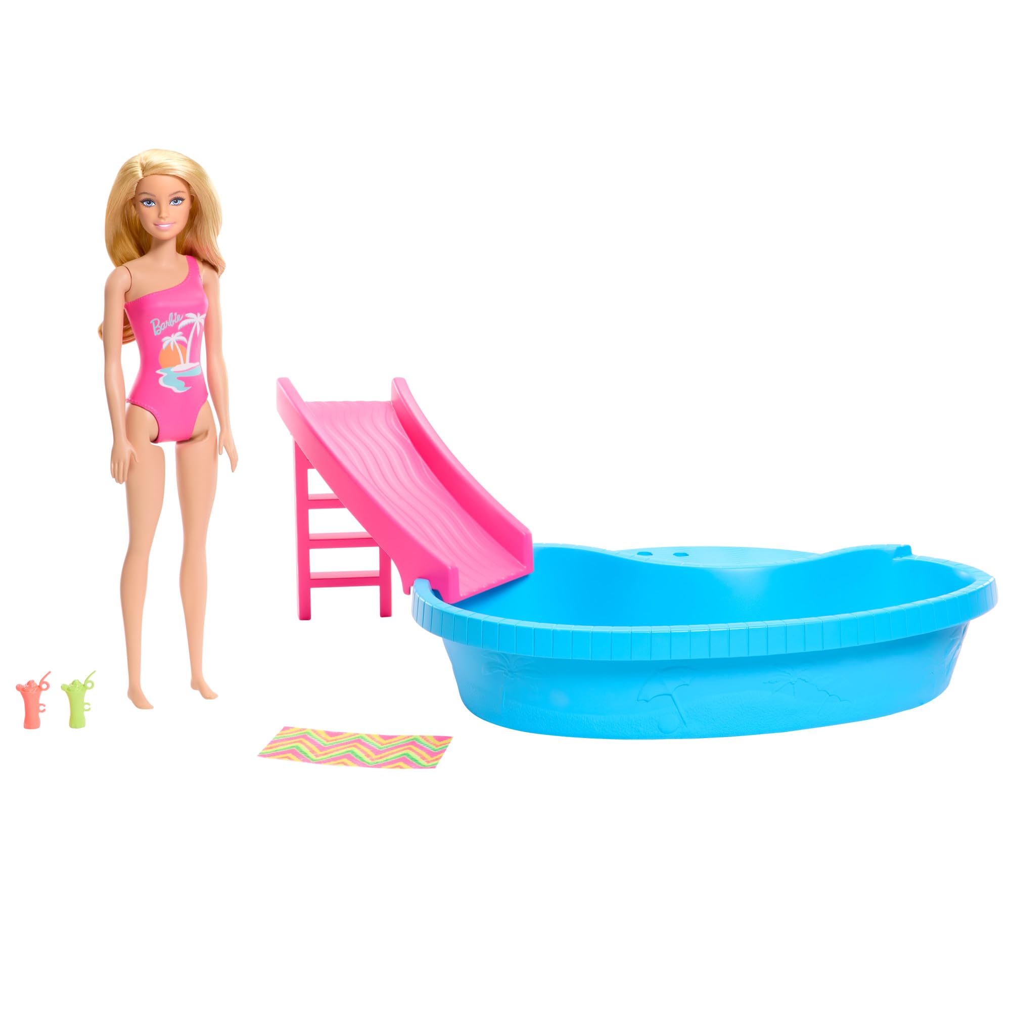 Barbie Pool Playset - Includes Barbie Doll, Pool, Slide & Accessories | Ages 3+