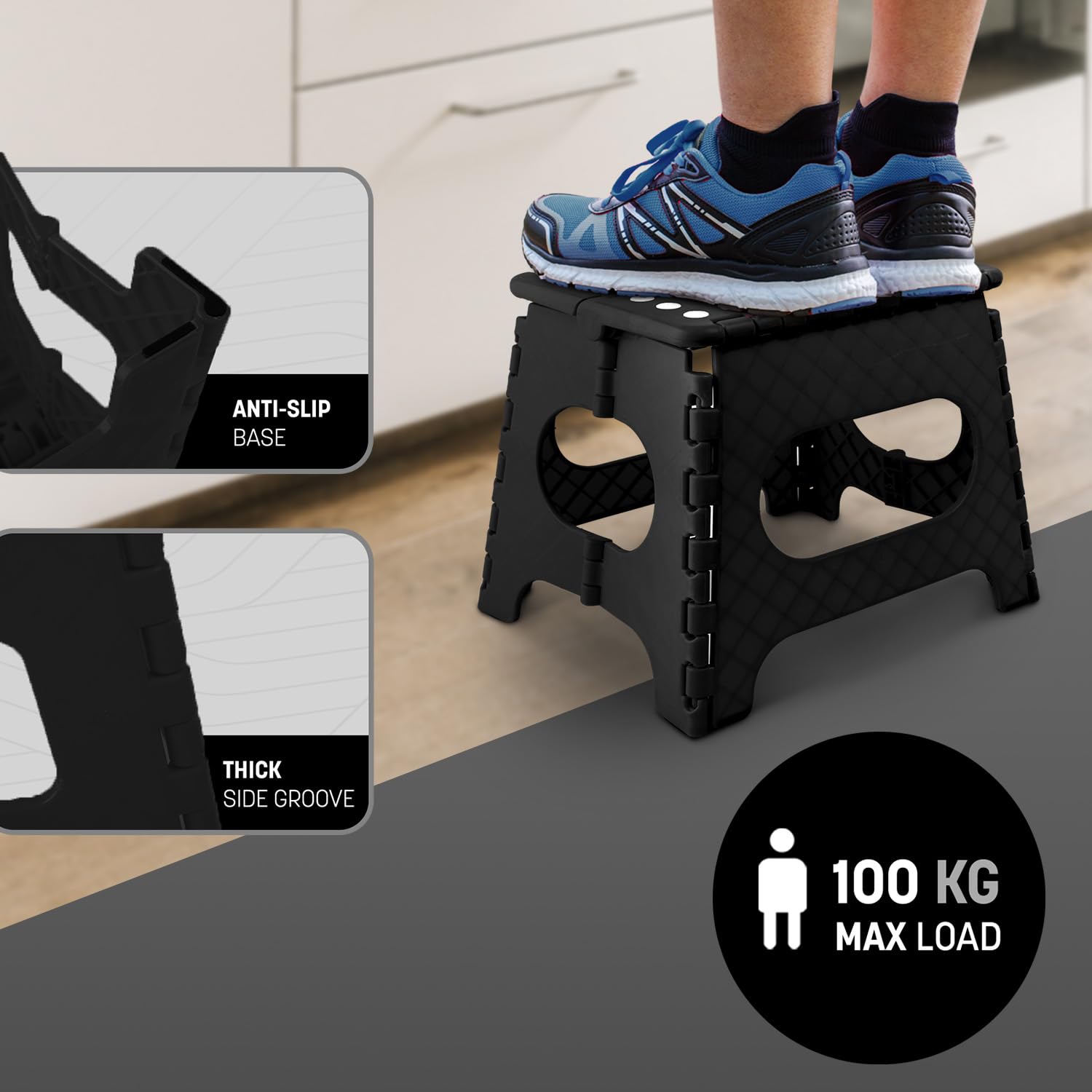 KEPLIN 11 Inch Heavy Duty Folding Step Stool | Non-Slip Foldable Footstool 2