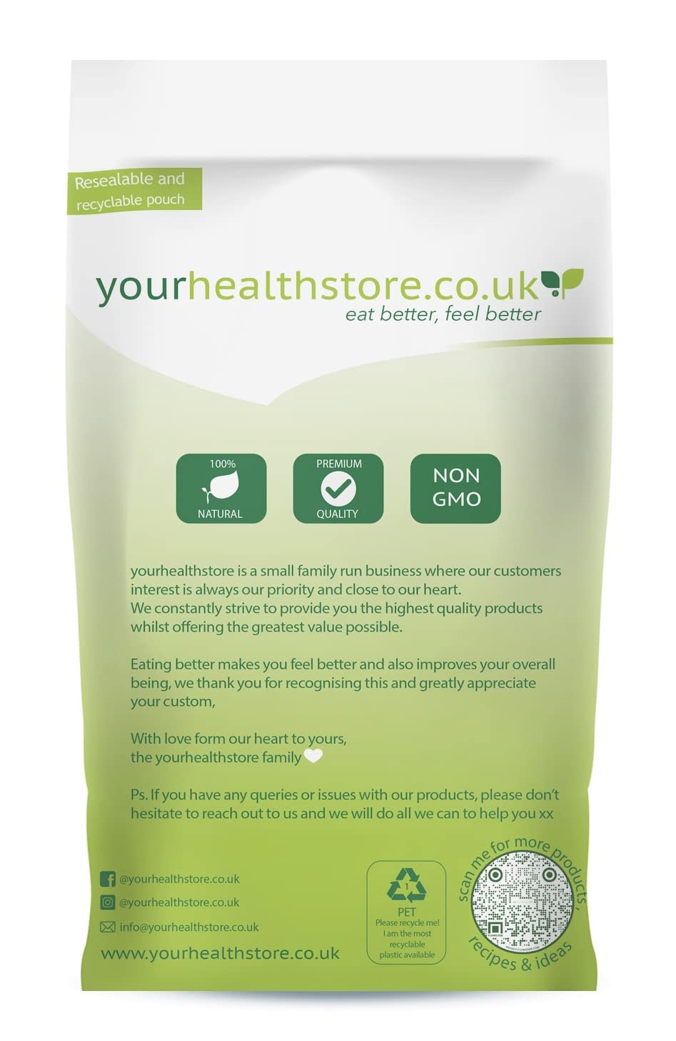 yourhealthstore Premium Whole Grain Oat Flour - Gluten Free, Wheat Free | 400g