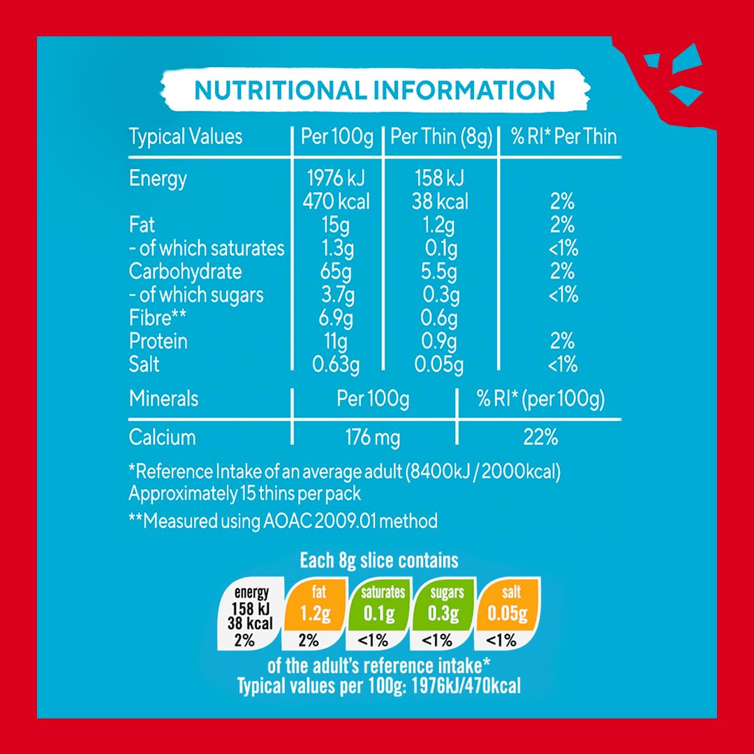 Ryvita Thins Sea Salt & Cider Vinegar 125g Pack of 6