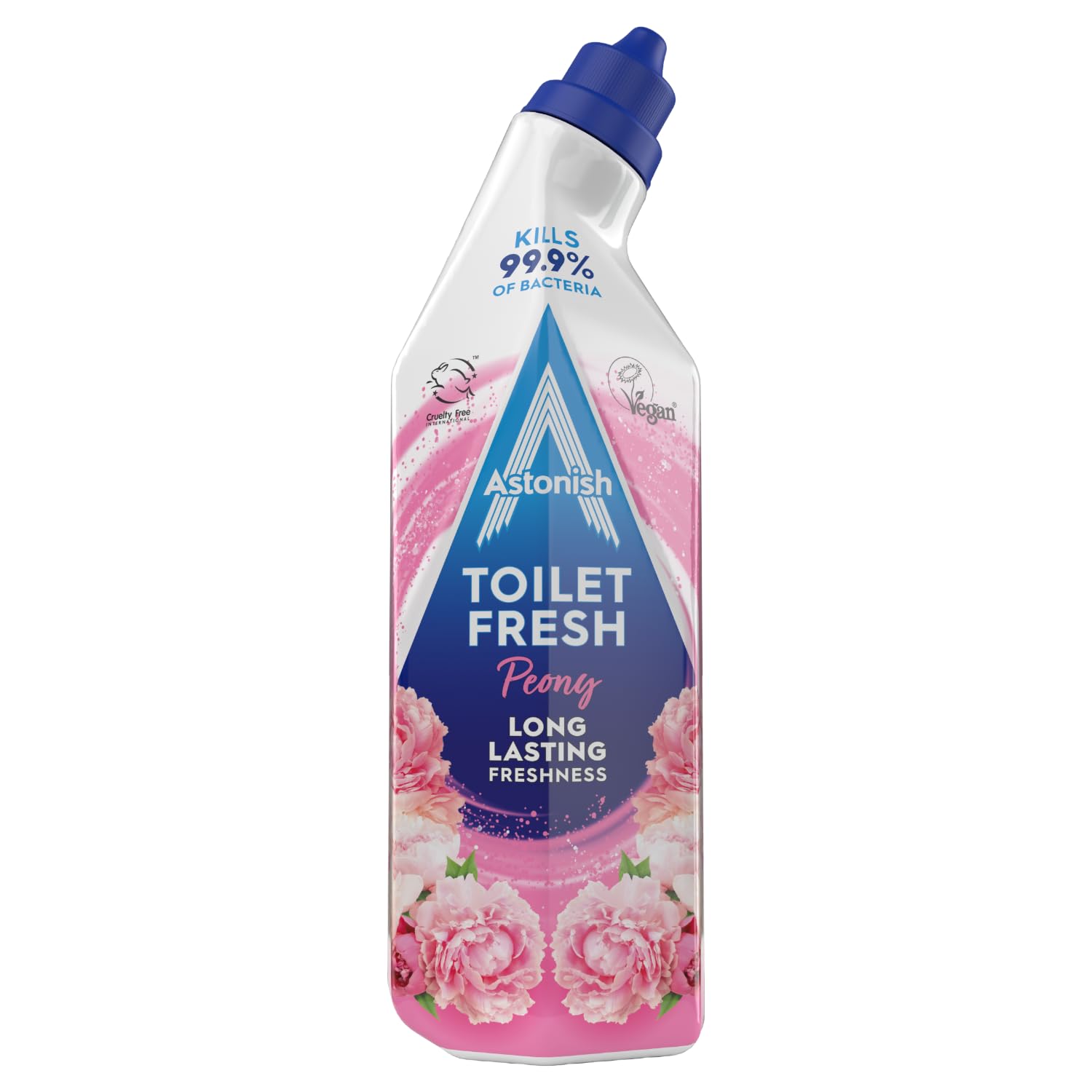 Astonish Peony Toilet Fresh Gel - Kills 99.9% Bacteria | Prevents Limescale | 750 ml