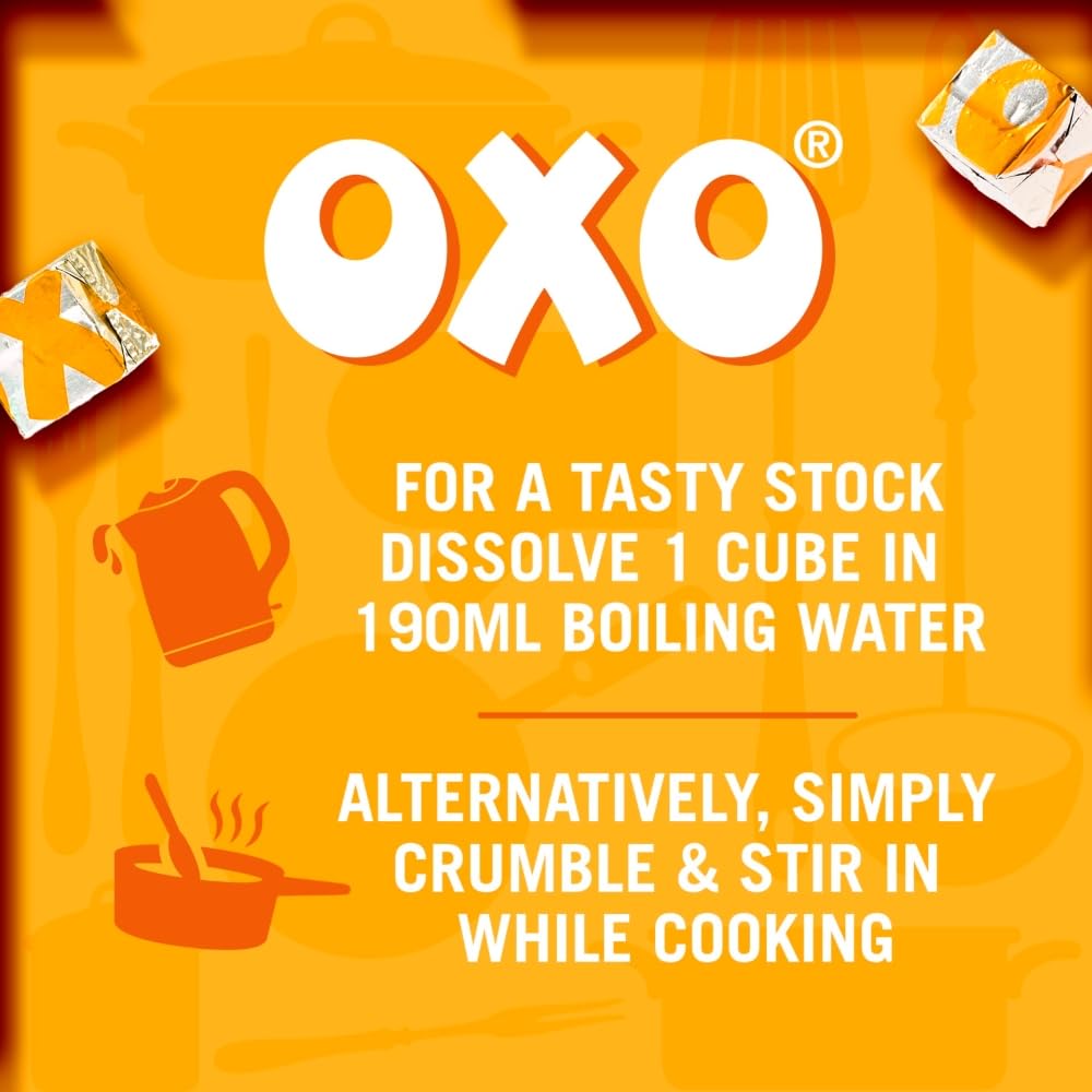 OXO Reduced Salt Chicken Stock Cubes - 24 Pack | Deep Flavour | Ideal for Roasts & Gravy 6