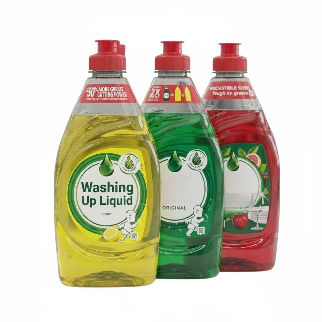 EMBO Washing-Up Liquid Variety Pack - 3 x 320ml Concentrated Dish Soap | Lemon, Pomegranate, Original