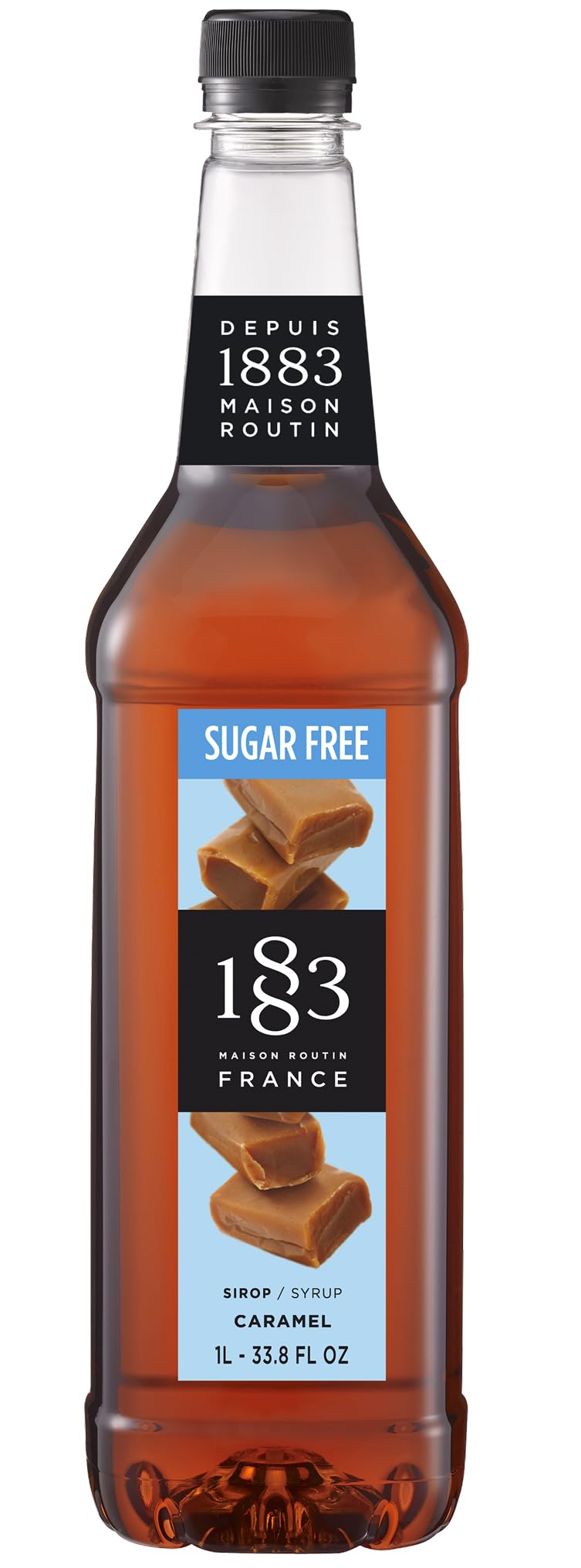 1883 MAISON ROUTIN Premium Sugar Free Caramel Syrup - 1L Bottle | For Coffee & Desserts 1