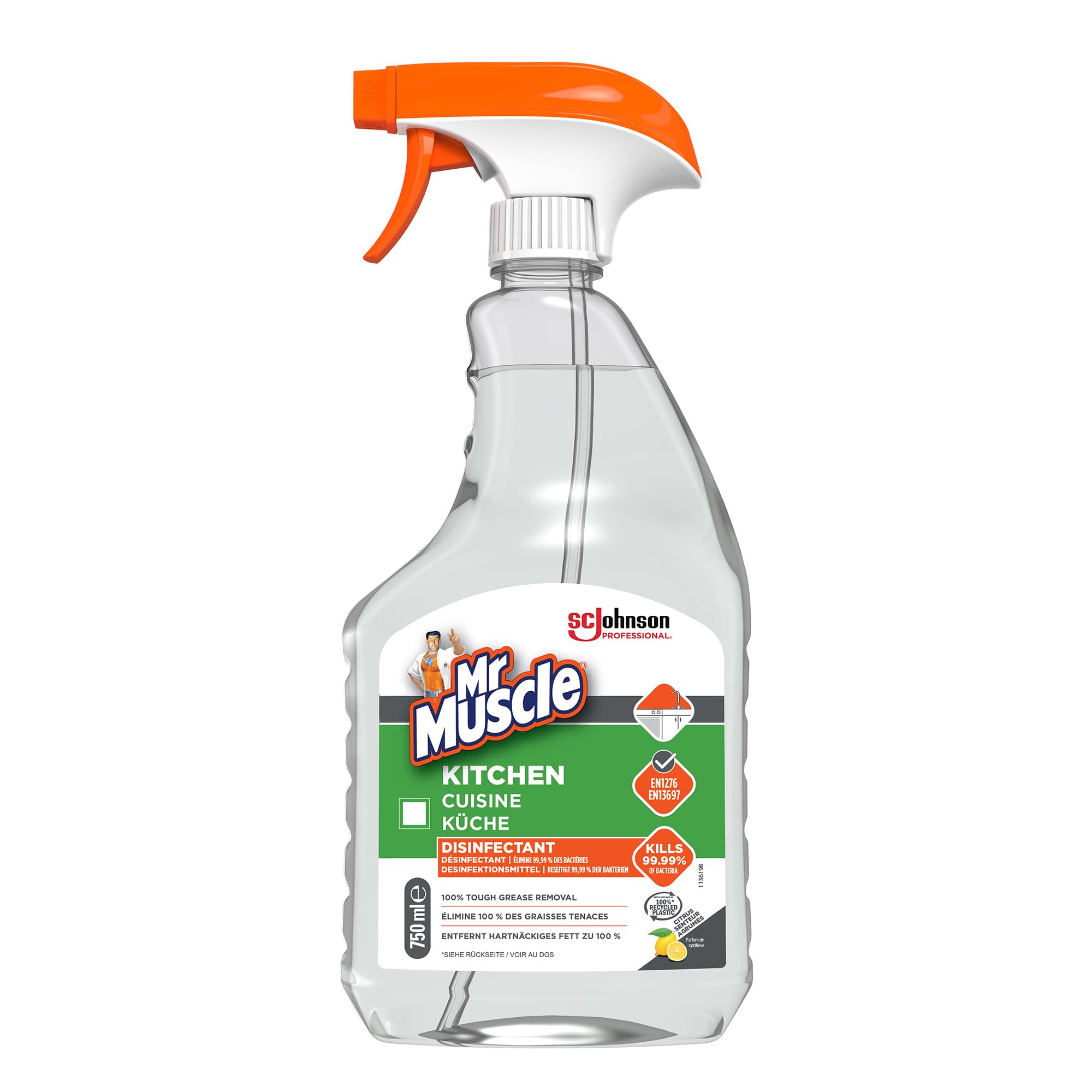 SC Johnson Professional Mr Muscle Kitchen Cleaner - Advanced Power Degreaser | 750 ml | Lemon Scent 1