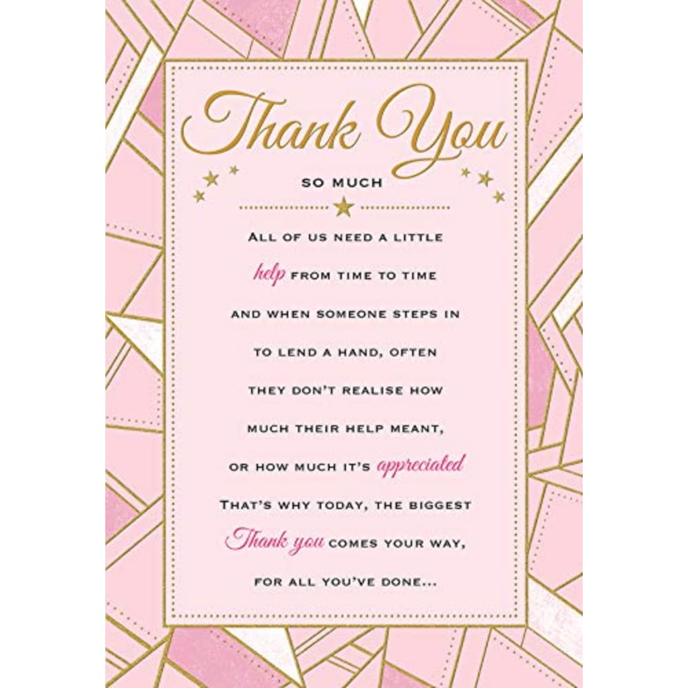 Piccadilly Greetings Heartfelt Wishes Thank You Card | 9 x 6 inches | Yellow | Made in the UK