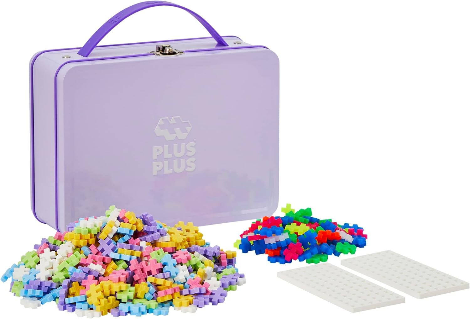 PLUS PLUS 52283 Ingenious Construction Toy - Pastel Color Set | Includes Storage Box | Ages 60 Months+