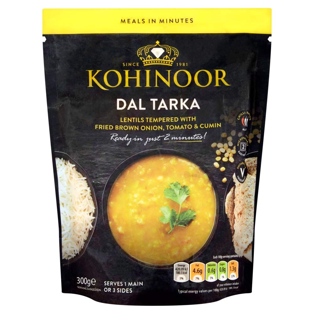 Kohinoor Dal Tarka Lentils, 300g - Pre-Seasoned Mixed Lentils with Indian Spices 1