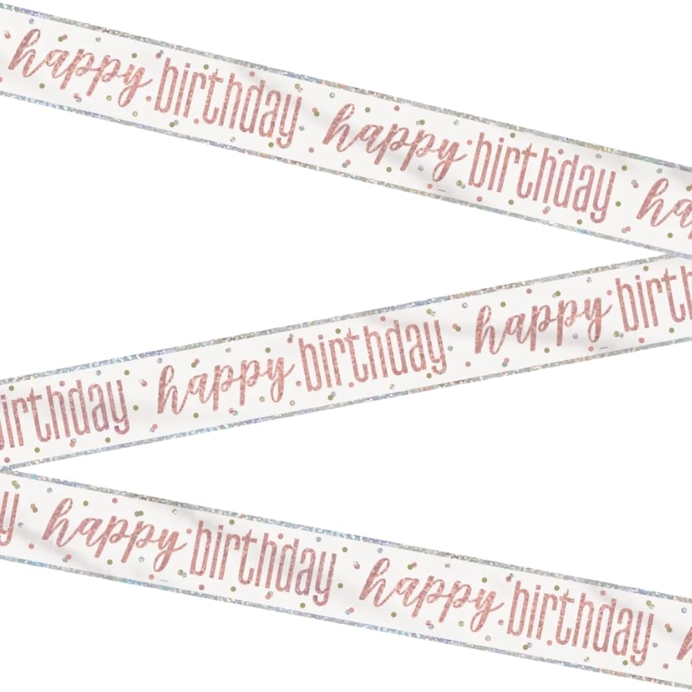 Unique Party Happy Birthday Foil Banner - Rose Gold | 1 Pc 9 ft Standard Banner