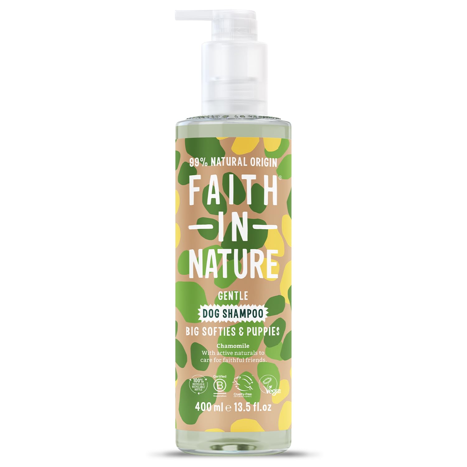 FAITH IN NATURE Dog Shampoo - Chamomile & Vitamin E for Shine | pH-Balanced | 400ml 1