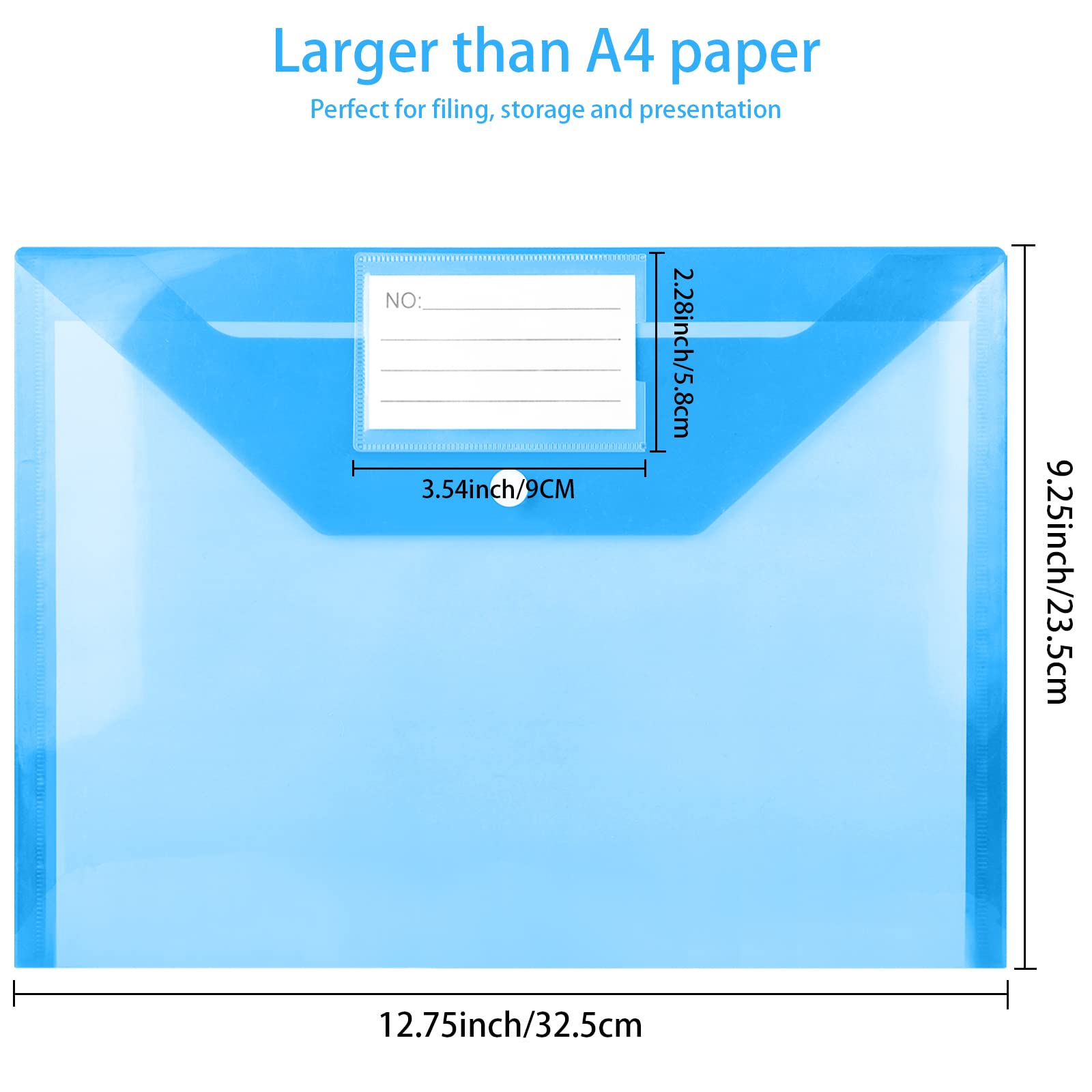 GoodtoU Plastic Wallets A4 - 36 Pack Coloured Document Folders with Popper Closure | 150 Sheet Capacity