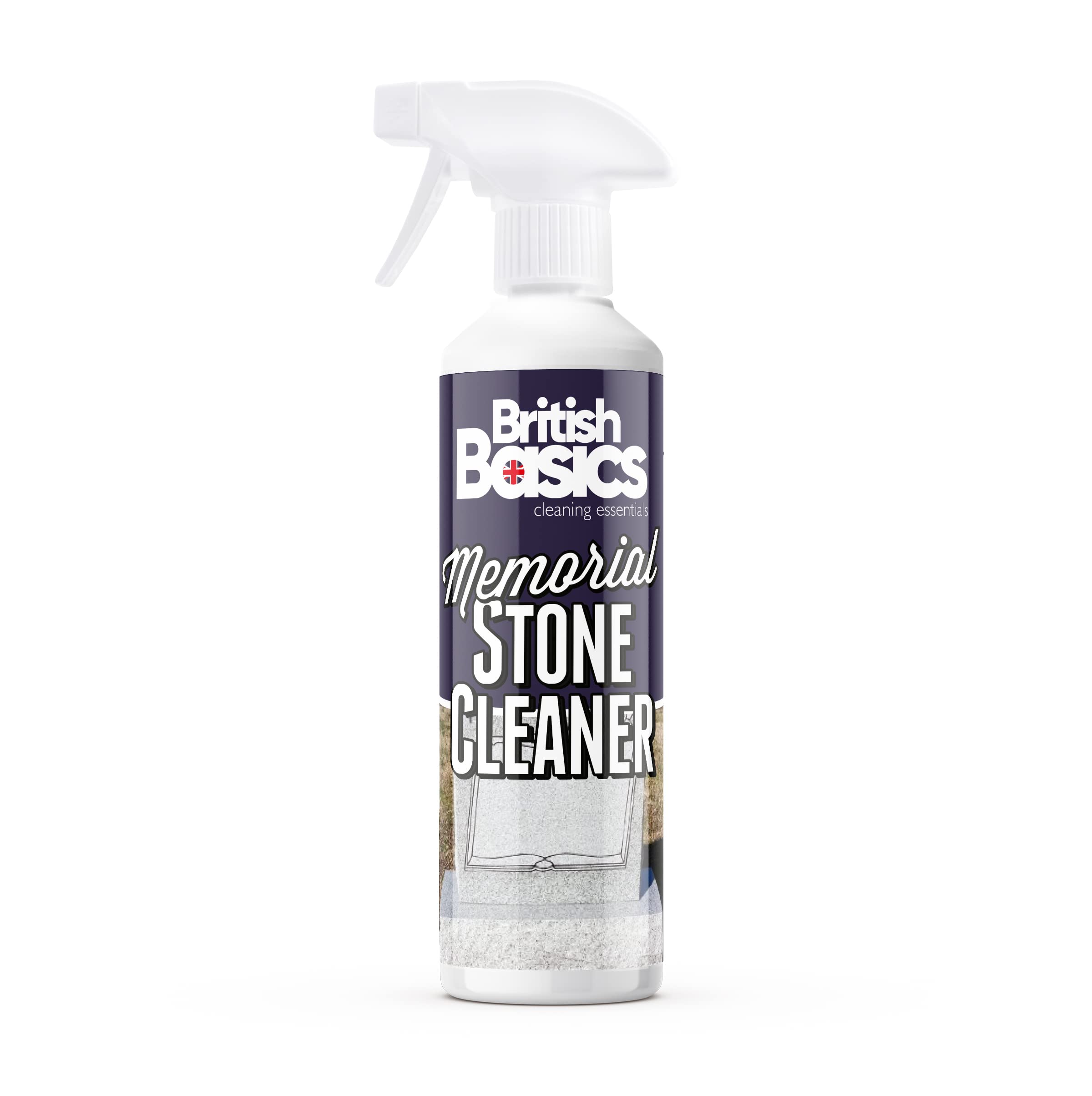 BritishBasics Memorial Headstone Cleaner - Fast Acting Stone Cleaner for Granite, Marble, Bluestone | 500ml