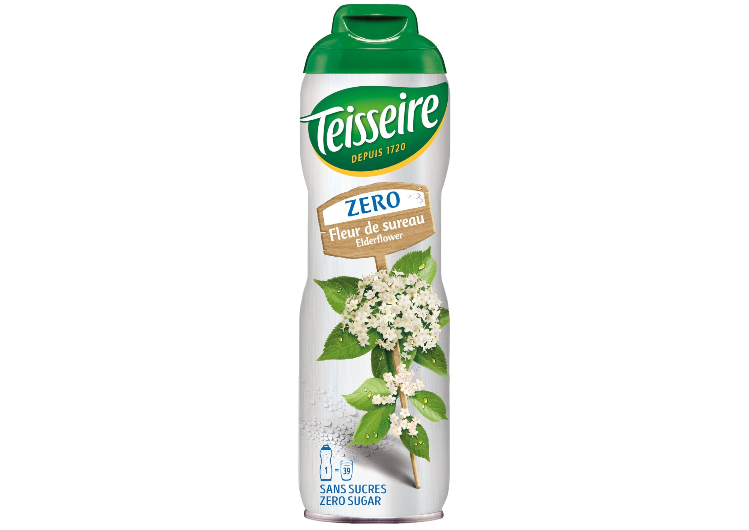 Teisseire Zero Elderflower Syrup - 0% Sugar, 600ml Bottle, 48 Servings 1