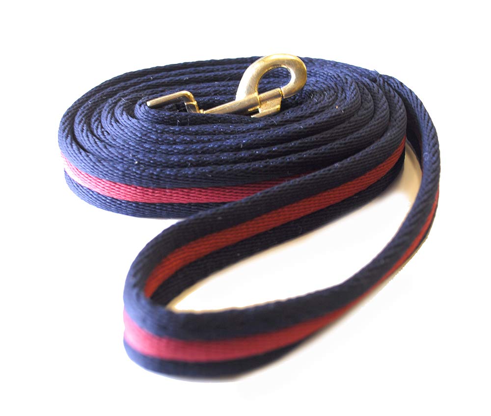 Rhinegold Padded Lead Rope - Nylon with Loop Handle | Navy/Red | Horse Essential 1