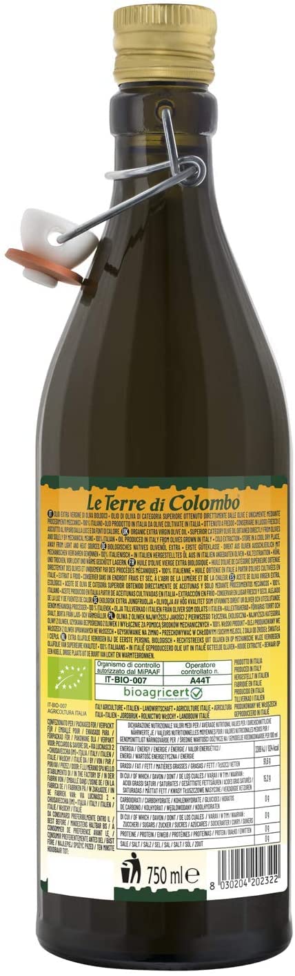 Le Terre di Colombo Organic Extra Virgin Olive Oil - Cold Pressed | 750 ml | Italian Olives 2