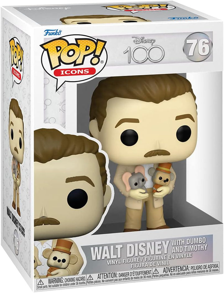 Funko Pop! Icons Disney's 100th Anniversary - Walt with Dumbo & Timothy Vinyl Figure