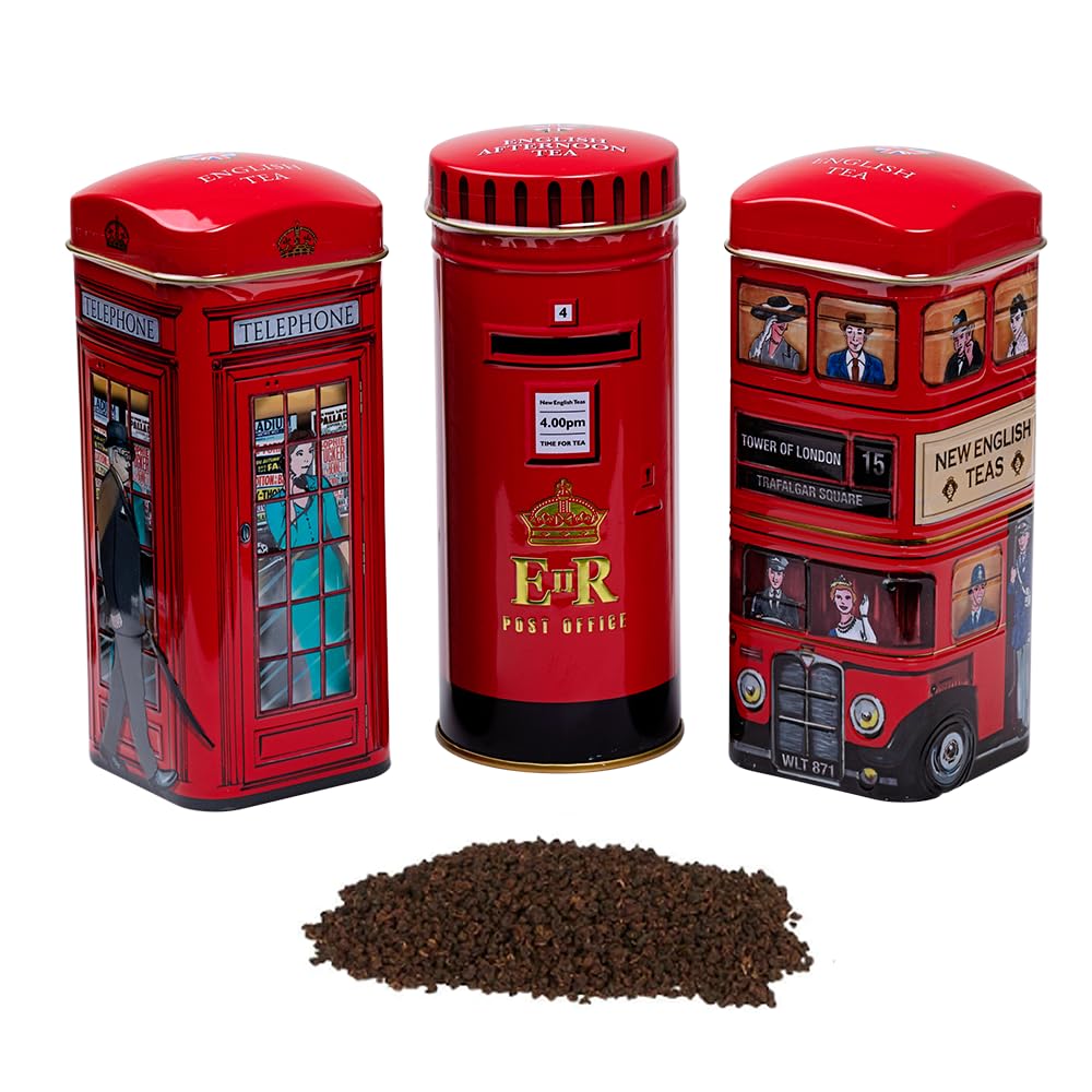 New English Teas Heritage Range English Icons - English Tea Selection Triple Tin Gift Pack