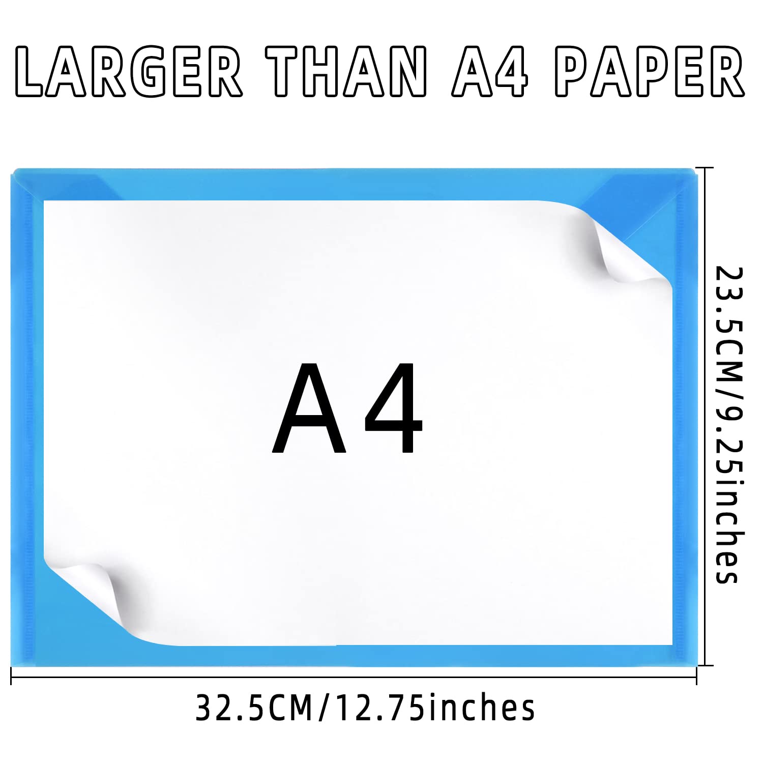 GoodtoU A4 Plastic Document Wallets - 36 Pack, 6 Colours, Popper Closure