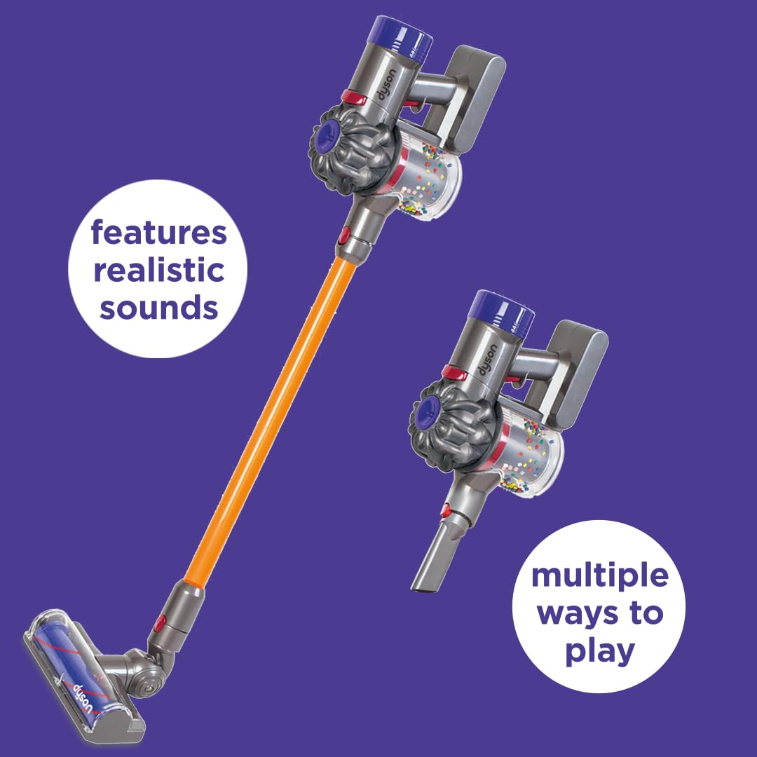 Casdon Dyson Cordless Vacuum Toy - Realistic Role-Play | Ages 3+ | Purple & Orange 3