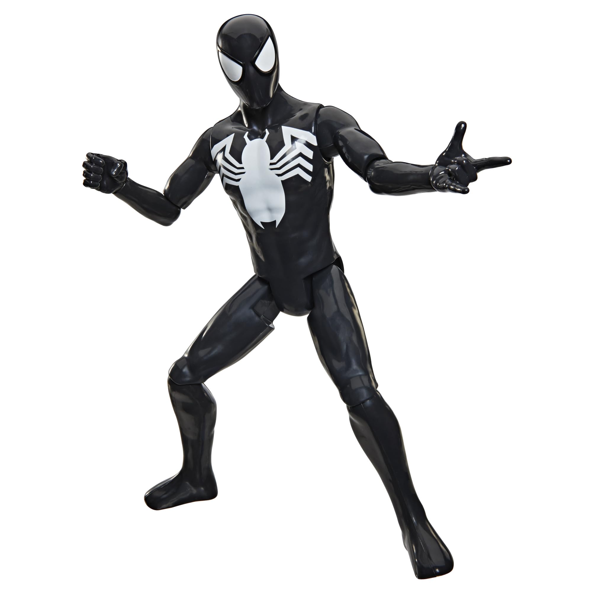 SPIDER-MAN Titan Series Black Suit Spider-Man Action Figure - 30-cm Scale | 11 Points of Articulation 2