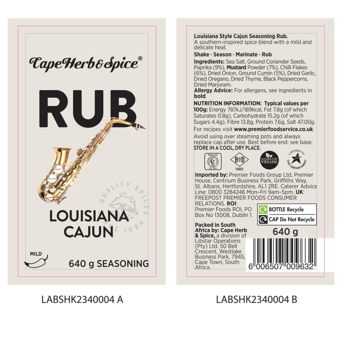 Cape Herb & Spice Louisiana Cajun Seasoning Powder - Authentic Southern Flavour | 640g 3
