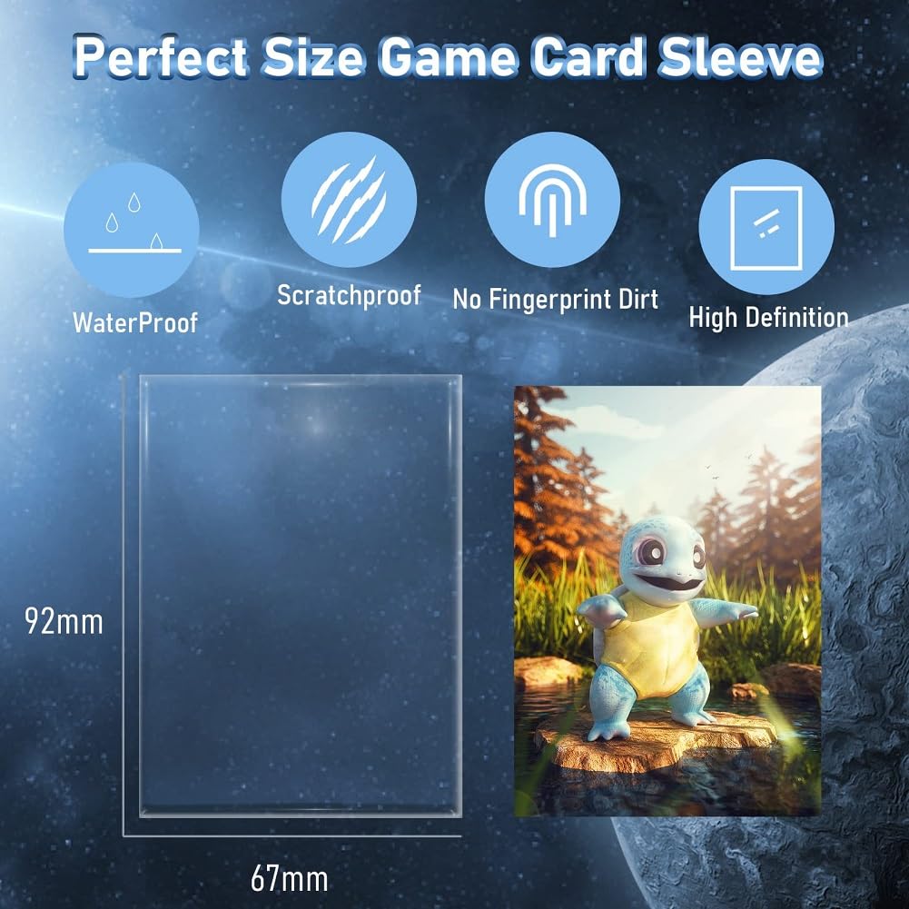 MOXYOY Pokemon Card Sleeves 100 Pack - Transparent Protective Sleeves for TCG Cards 4