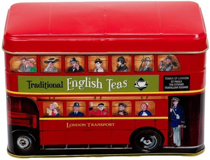 New English Teas London Bus Tea Tin with 25 English Breakfast Teabags