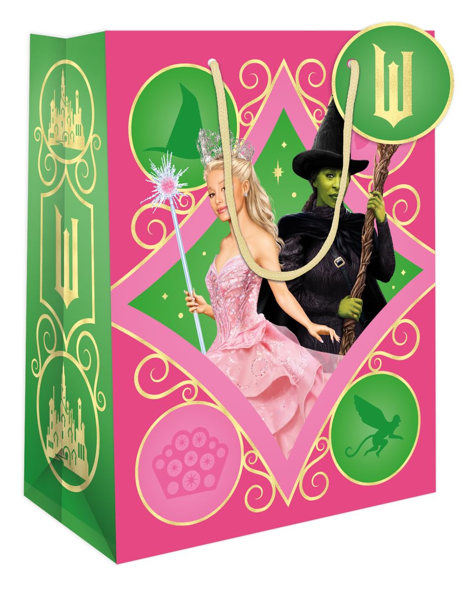 Danilo Promotions LTD Wicked Medium Gift Bag - Glinda & Elphaba Musical Theatre Fan Gift Wrap 1