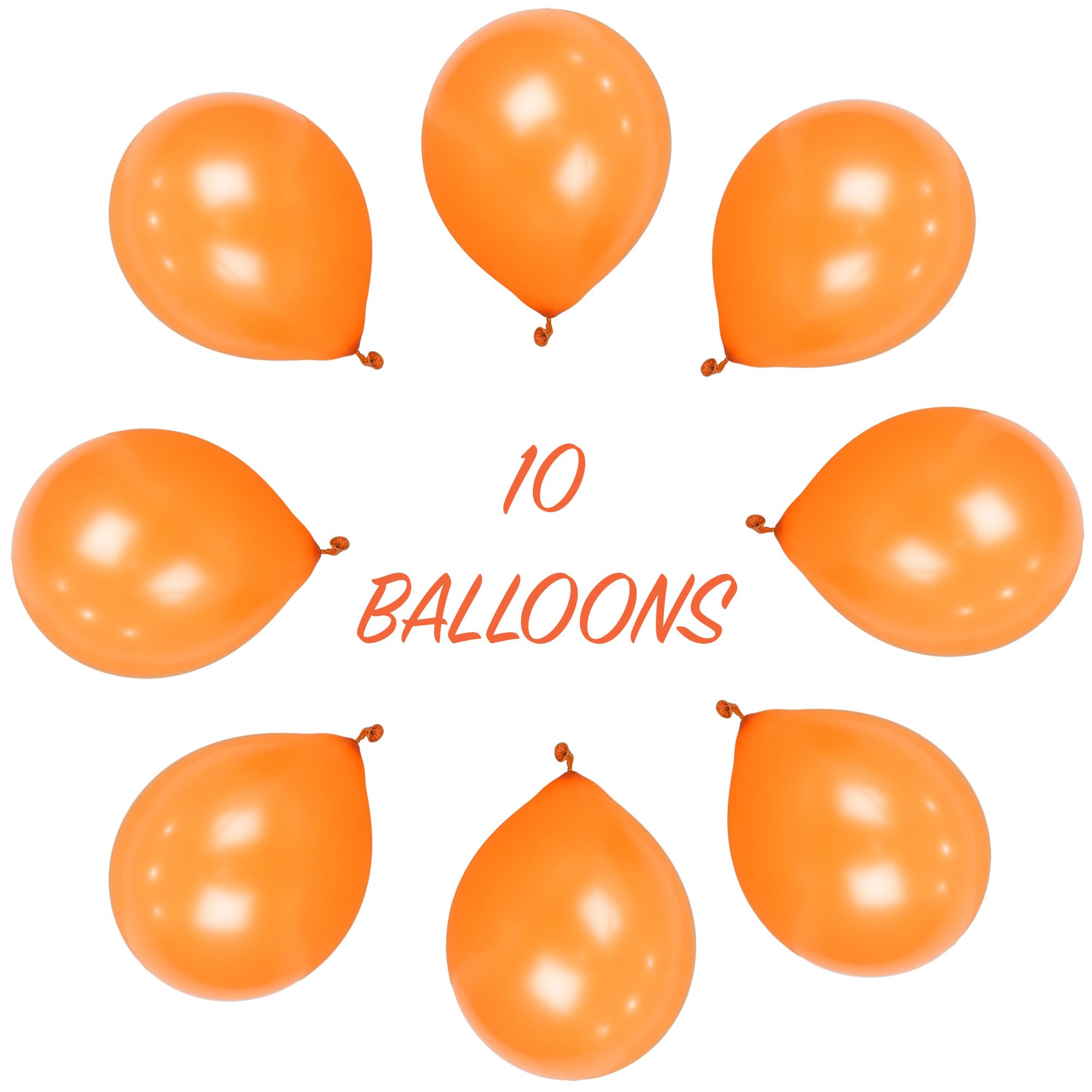 SHATCHI Orange Balloons - 10 Pack, 12 Inch Thick Latex, Biodegradable | Supports Helium & Air