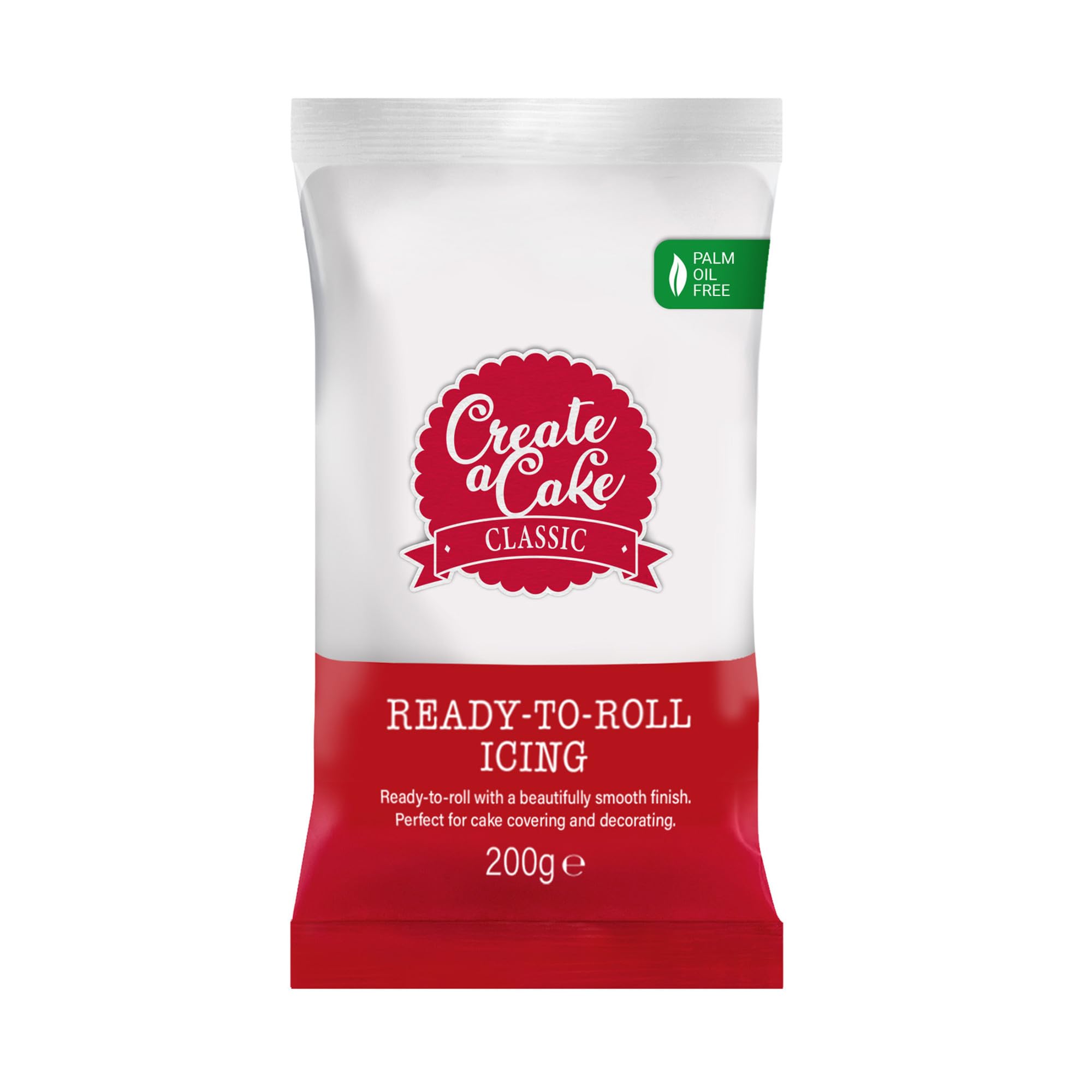 Create A Cake Ready To Roll Icing - White Fondant Sugar Paste for Decorating | Palm Free | 200g 1