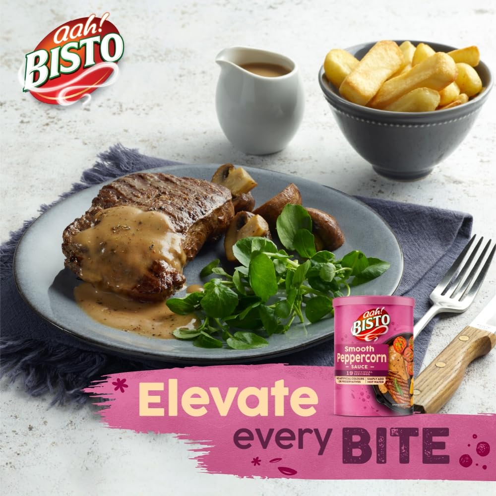 Bisto Deliciously Smooth Peppercorn Sauce Mix - Creamy Texture | Vegetarian Friendly | 170 g Drum 5
