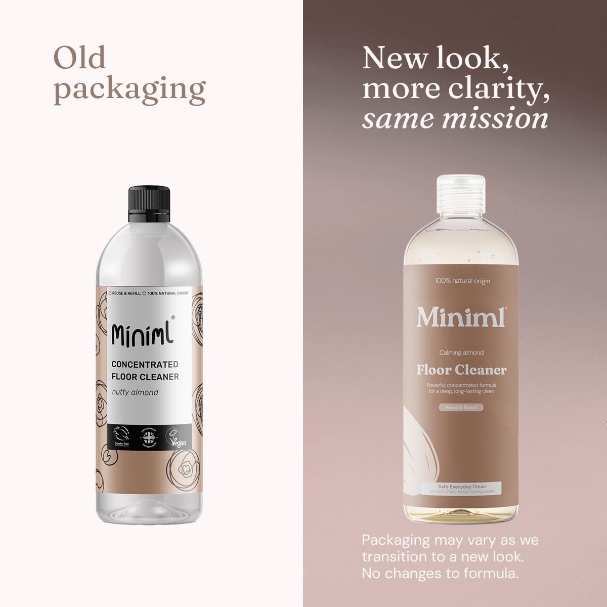 Miniml Eco Floor Cleaner Liquid - Almond Scented, Concentrated, 750ml