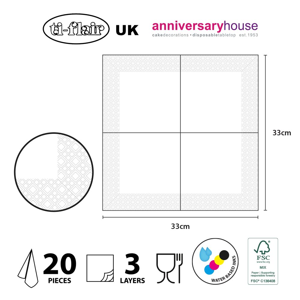 Ti-flair Luxury Christmas Woodland Napkins 33cm 3-Ply Festive Design 2