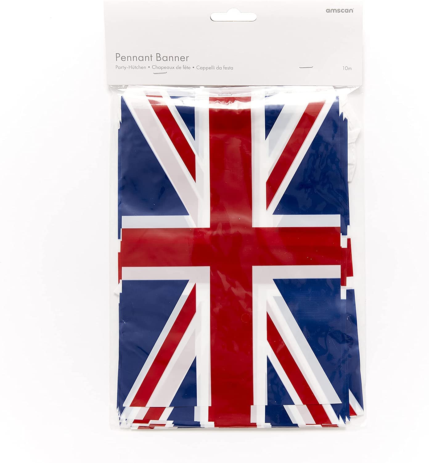 amscan GB Bunting Flag - Large Union Jack Decoration | 10m Length | Plastic 2