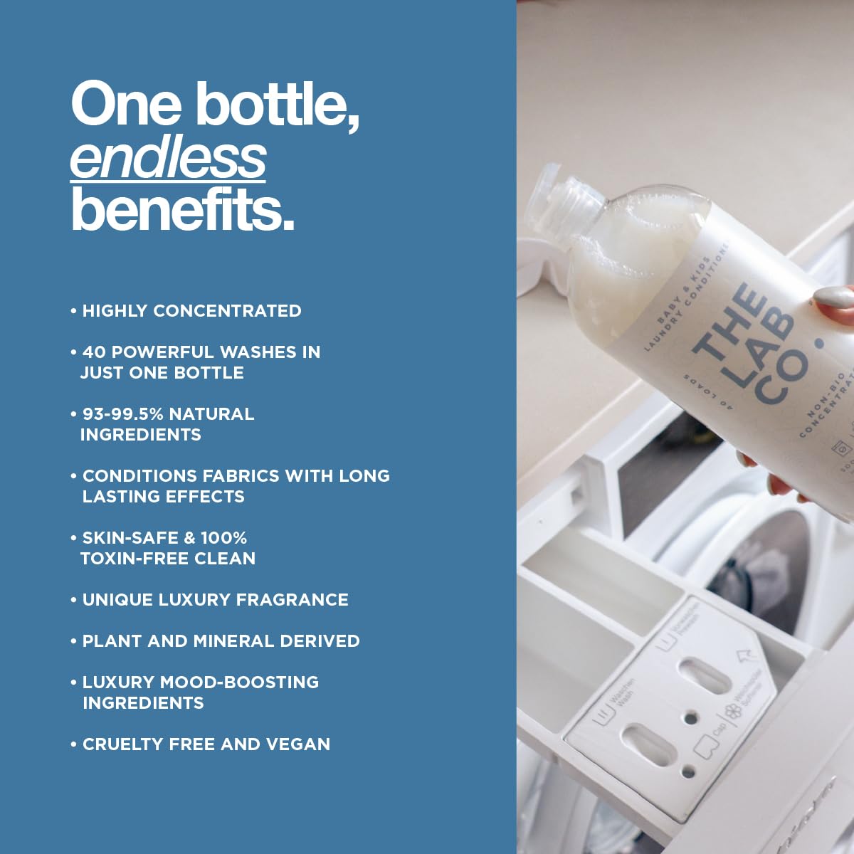 The Lab Co. Soothing Fabric Conditioner & Laundry Softener | Non-Bio, Ultra Concentrated 1L 7