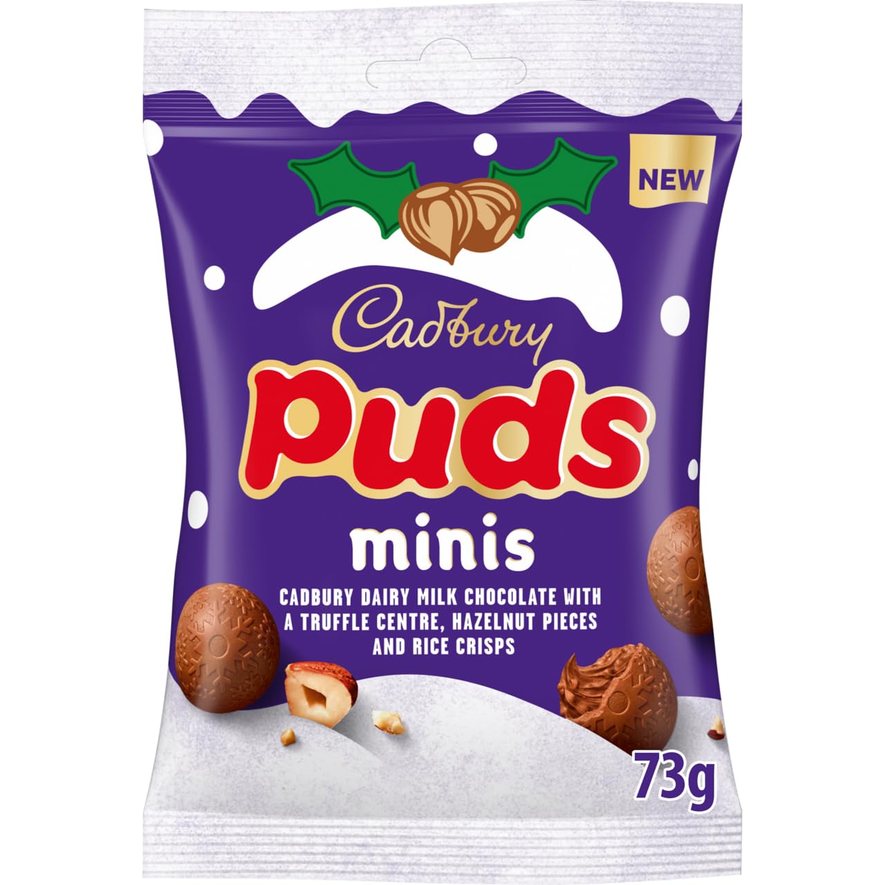 Cadbury Dairy Milk Christmas Mini Puds with Truffle Centre, Hazelnut & Rice Crisps 3