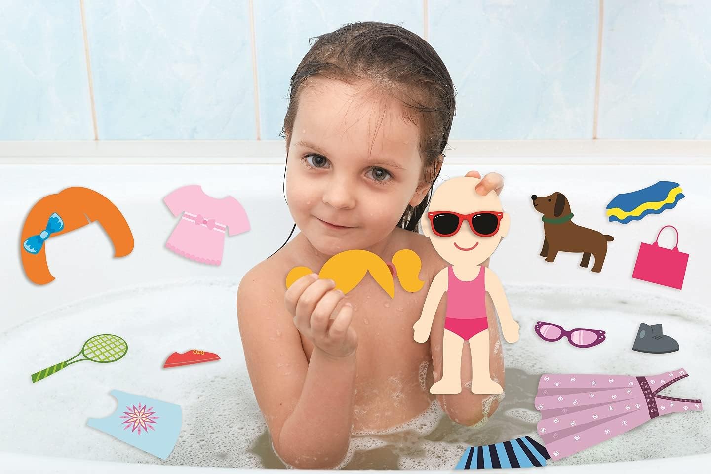Buddy & Barney - Dressing Up Bath Time Stickers 32-Piece Playset for Kids 3 Years and Up