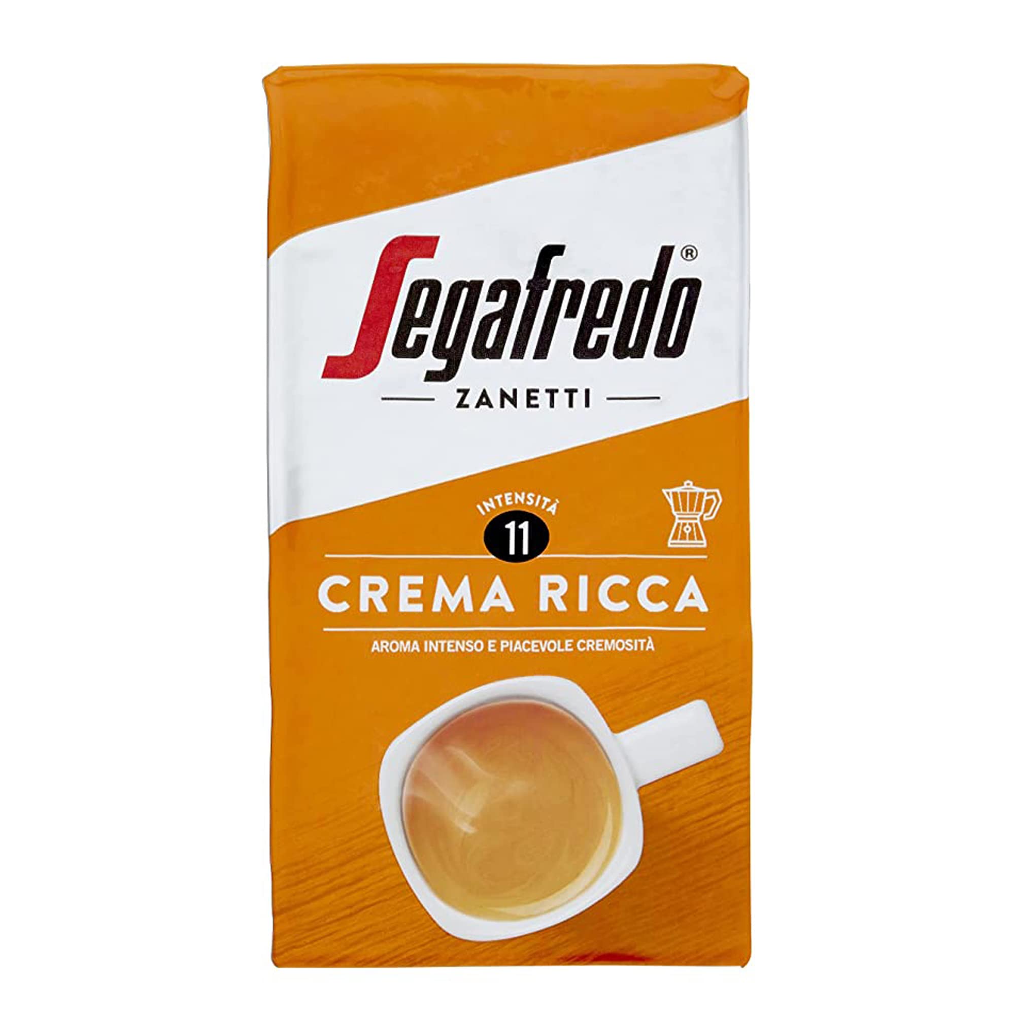 Segafredo Zanetti Ground Coffee Crema Ricca - Medium Roast, Intense Flavor | 4 x 250g Pack