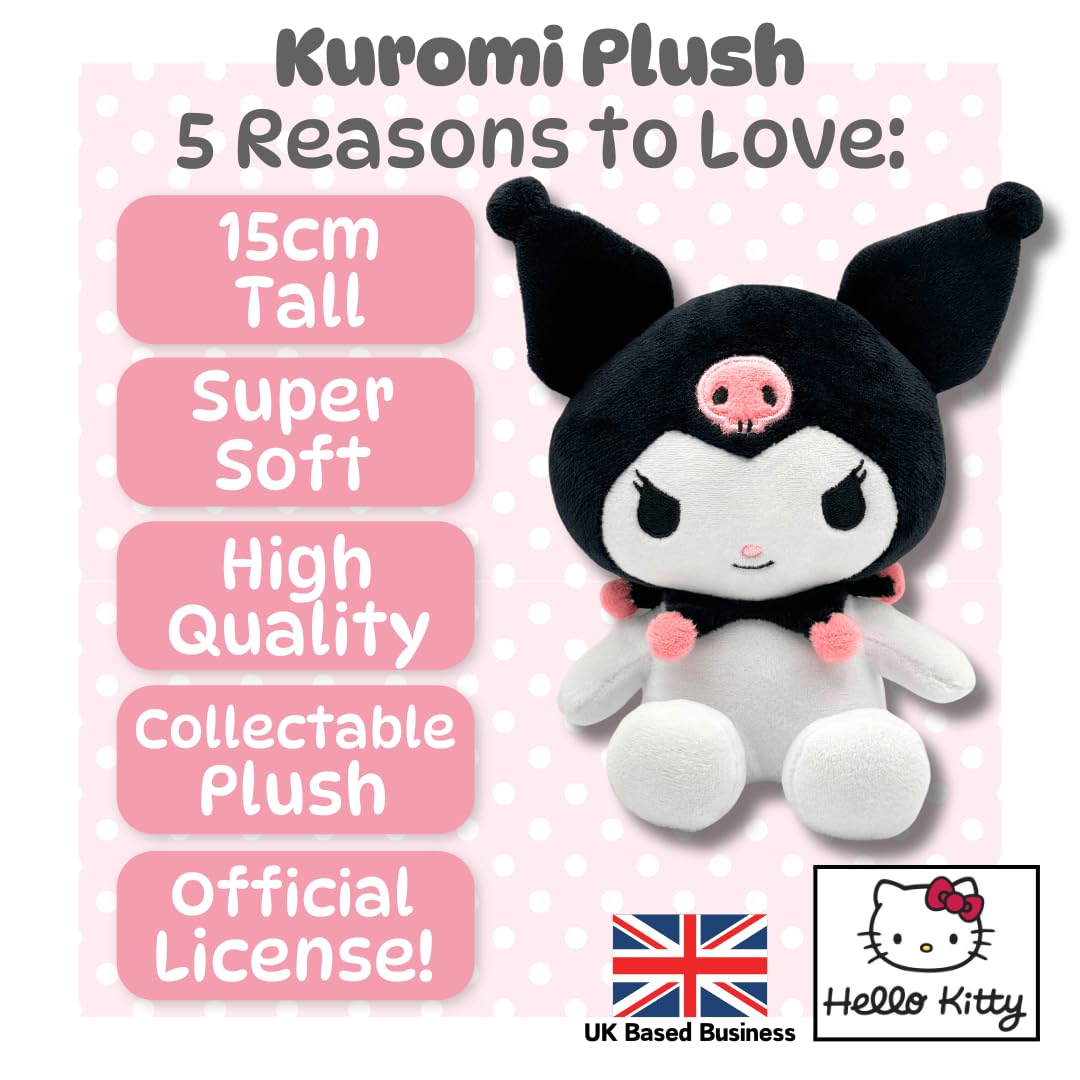 Hello Kitty Kuromi Plush Toy - 15cm Sitting Soft Stuffed Animal for Collectors 2